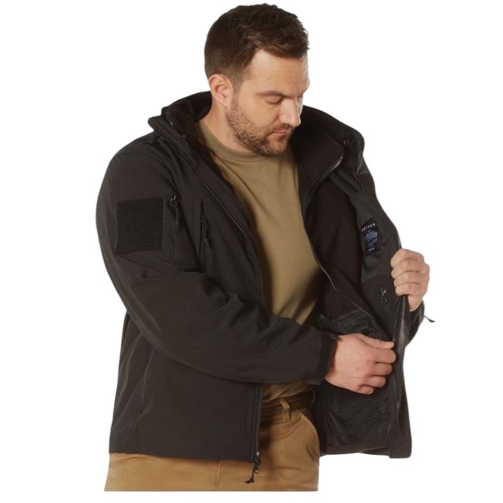 Rothco Men's Black 3-in-1 Spec Ops Soft‎ Shell Jacket Waterproof Hooded 4XL NEW